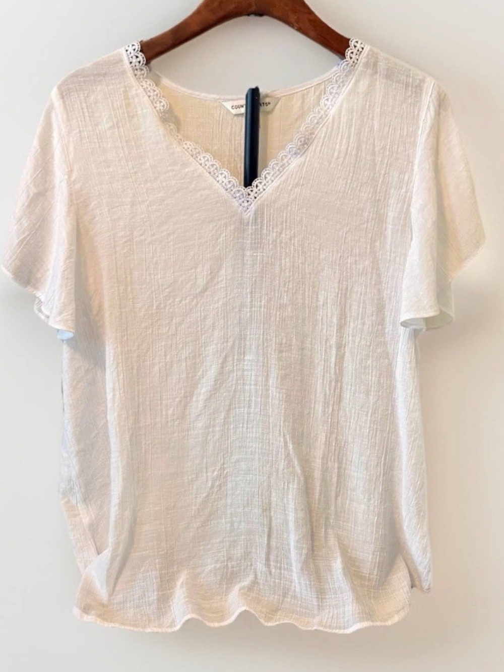 Counterparts white flowy top size large